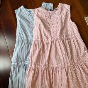 Striped Sleeveless Dresses in Pink and Blue